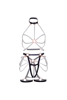 Harness Bra & Pearl Garter S von Leg Avenue Kink kaufen | Fesselliebe