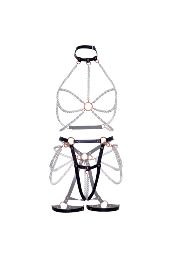 Harness Bra & Pearl Garter S von Leg Avenue Kink kaufen | Fesselliebe