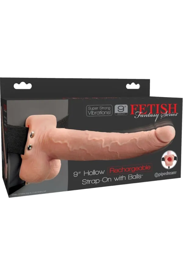 VERSTELLBARER GURT REALISTISCHER PENIS MIT WIEDERAUFLADBAREN BLLEN UND VIBRATOR 23 CM VON FETISH FANTASY SERIES kaufen - Fessell