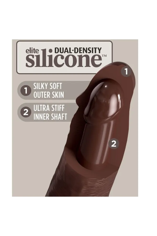 Realistischer Silikon Dildo Elite 21 cm braun von King Cock kaufen - Fesselliebe