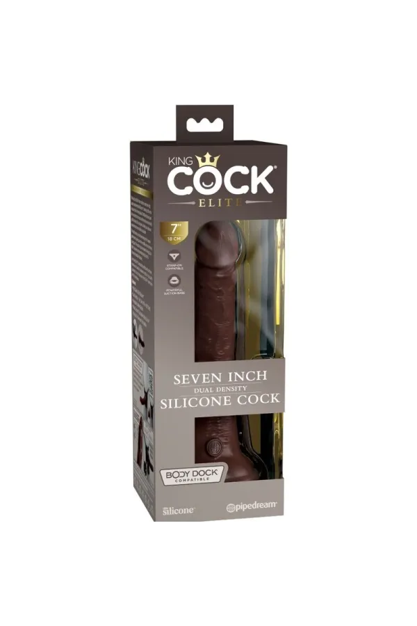 Realistischer Silikon Dildo Elite 21 cm braun von King Cock kaufen - Fesselliebe