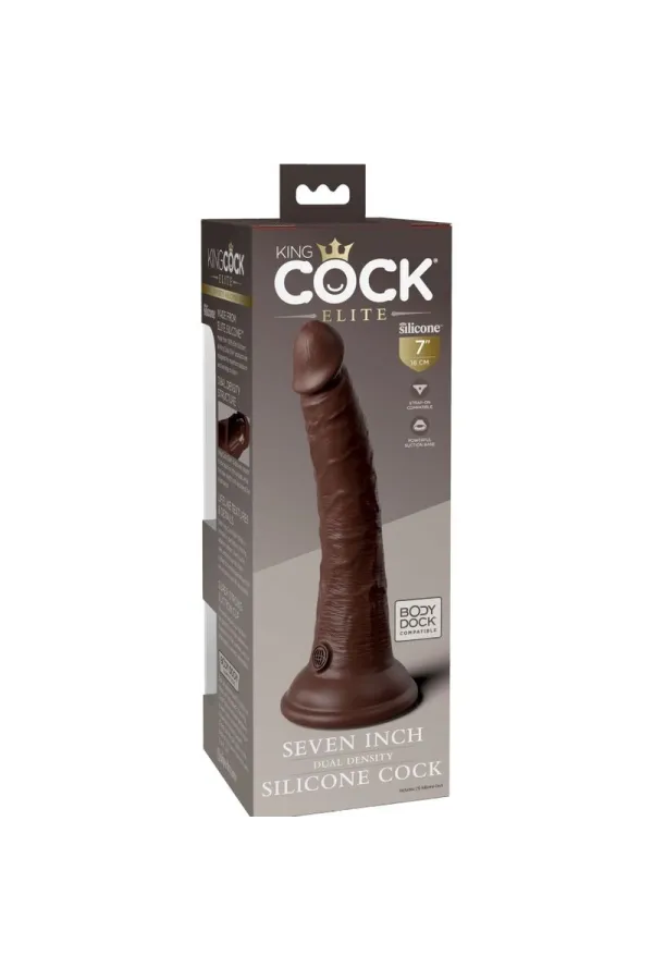 Realistischer Silikon Dildo Elite 21 cm braun von King Cock kaufen - Fesselliebe