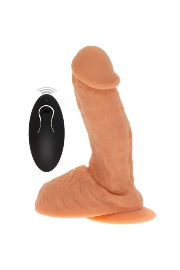 Silikon-Dildo mit Hoden und Vibration hautfarben von Get Real kaufen - Fesselliebe