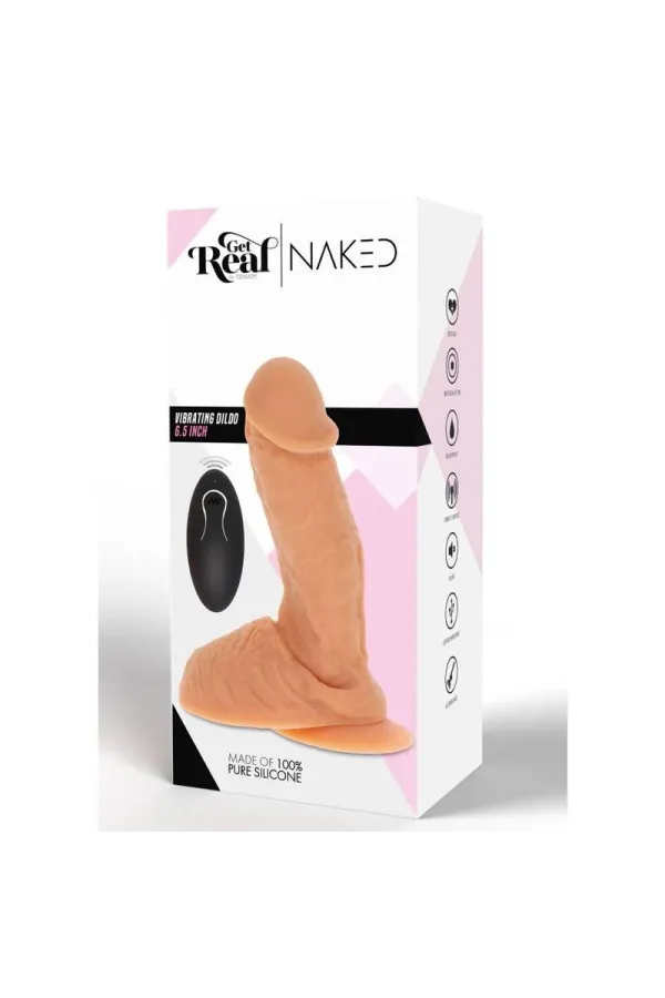 Silikon-Dildo mit Hoden und Vibration hautfarben von Get Real kaufen - Fesselliebe