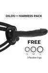 Harness + beweglicher Silikondildo 24 cm schwarz von Cock Miller kaufen - Fesselliebe