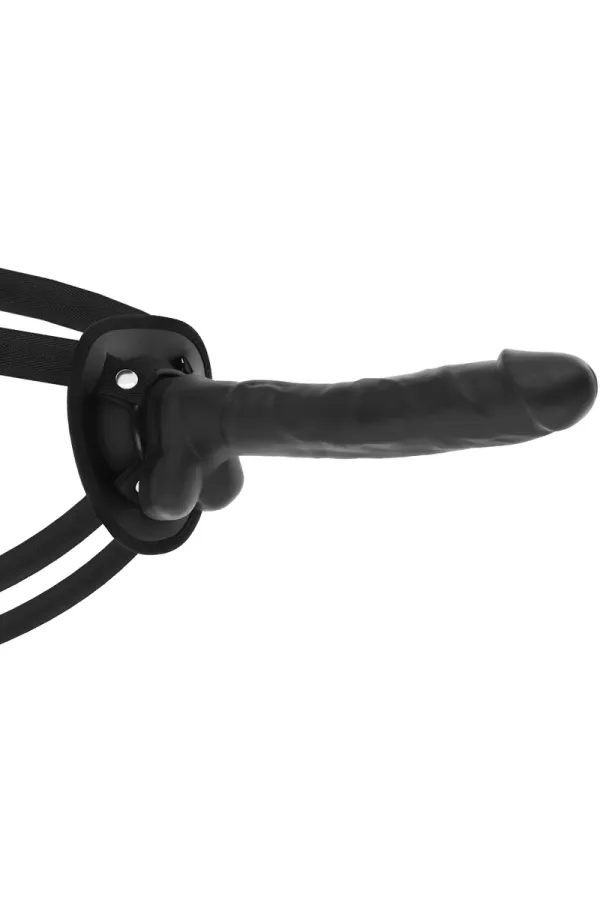 Harness + beweglicher Silikondildo 24 cm schwarz von Cock Miller kaufen - Fesselliebe