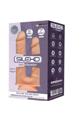 Modell 1 Realistischer Penis-Doppelpenetrationsvibrator Premium Silexpan Silikon 17.5 / 19.5 cm von Silexd