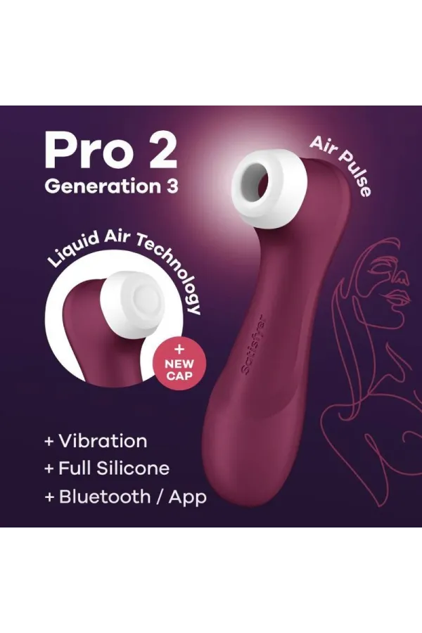 Pro 2 Generation 3 - Weinrot Blautooth & App von Satisfyer Connect kaufen - Fesselliebe