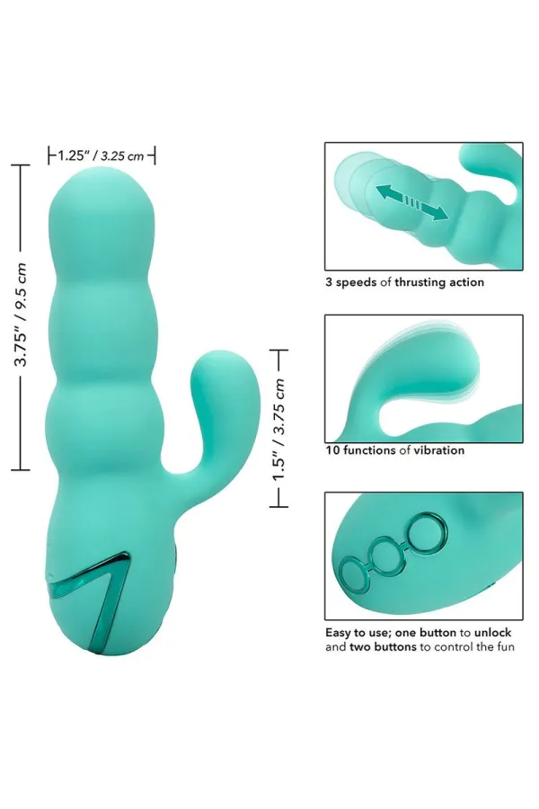 CALIFORNIA EXOTICS - DEL MAR DIVA VIBRATOR RABBIR AQUA GRÜN VON CALIFORNIA DREAMING kaufen - Fesselliebe