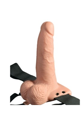Gurt mit Fernbedienung, Penis mit wiederaufladbaren Hoden und Vibrator 15 cm von Fetish Fantasy Series kaufen | Fesselliebe