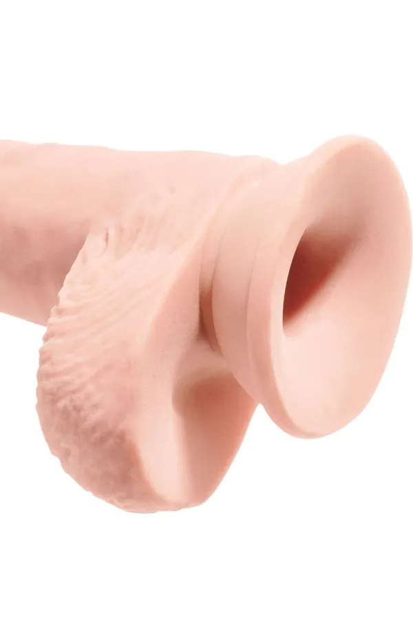 Realistischer Dildo mit Hoden 19,4 cm hautfarben von King Cock kaufen - Fesselliebe