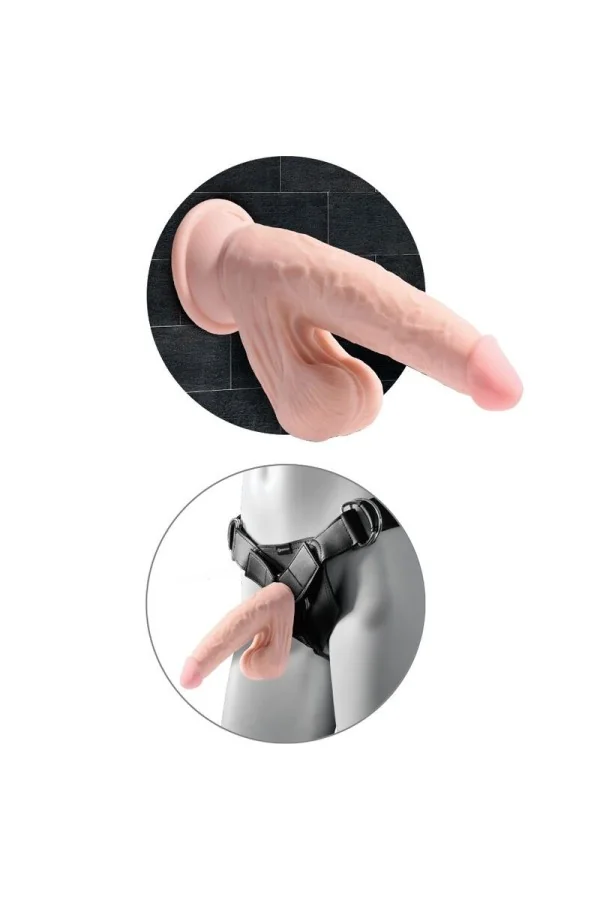 Triple Density Cock mit Schwingenden Hoden 12,5 Cm - Helle Hautfarben von King Cock Plus kaufen - Fesselliebe