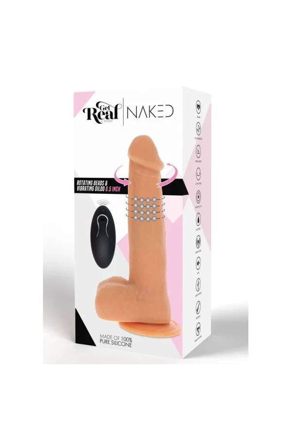 Dildo mit Hoden, Rotation und Vibration hautfarben von Get Real kaufen - Fesselliebe