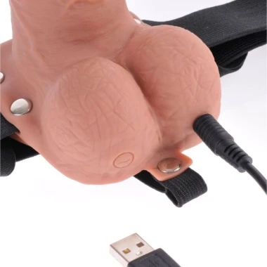 Gurt realistischer Penis mit wiederaufladbaren Hoden und Vibrator 17,8 cm von Fetish Fantasy Series kaufen | Fesselliebe