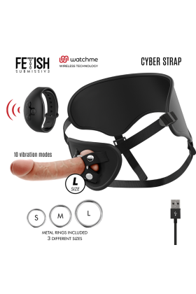 Harness mit Fernbedienung Dildo Watchme L-Technologie von Cyber Strap kaufen | Fesselliebe