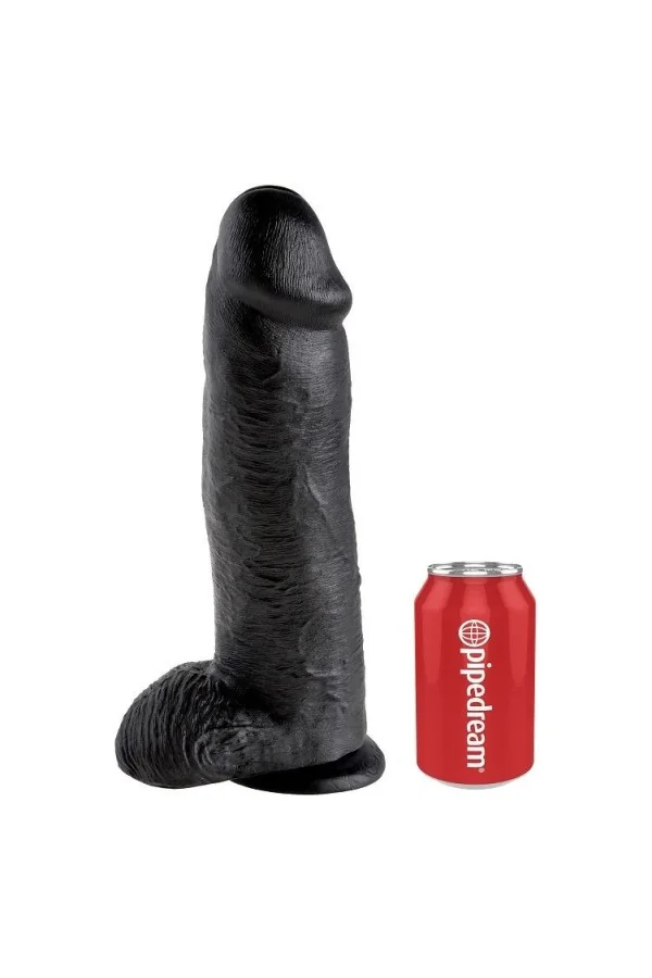 King Cock 12" Cock Schwarz mit Eier 30,48 Cm von King Cock kaufen - Fesselliebe