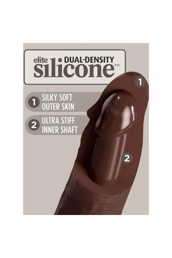 Realistischer Silikon Dildo Elite 22 cm braun von King Cock kaufen - Fesselliebe