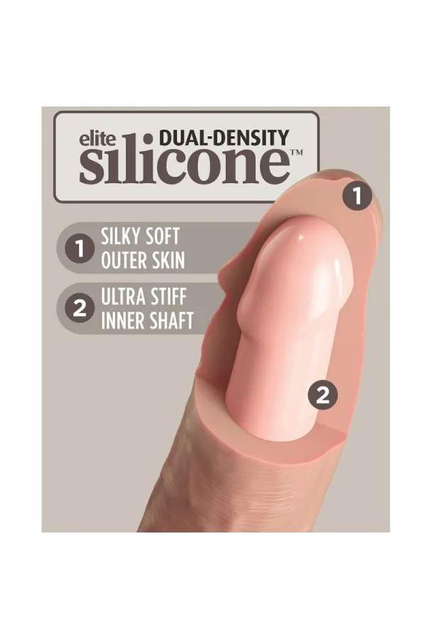 Realistischer Silikon Dildo Elite 22 cm hautfarben von King Cock kaufen - Fesselliebe