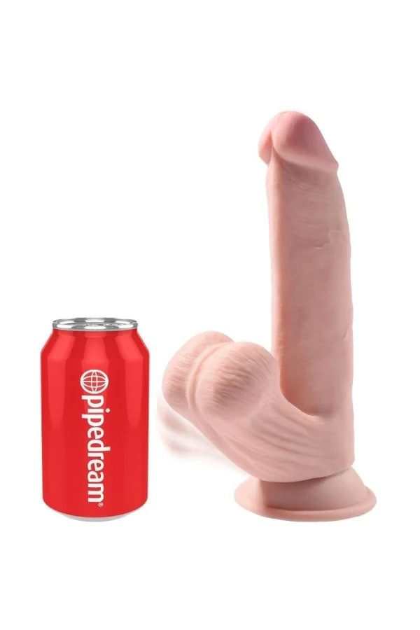 Triple Density Cock mit Schwingenden Hoden 24,5 Cm - Hautfarben von King Cock Plus kaufen - Fesselliebe