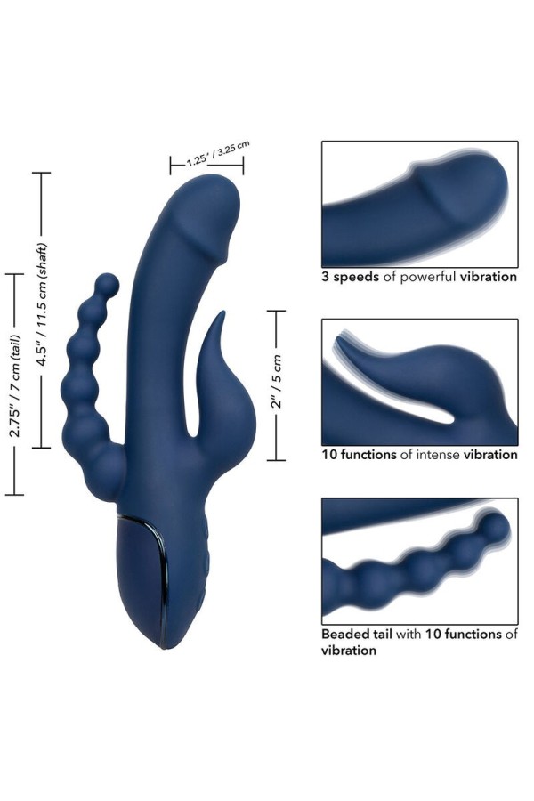 Vibrator Dreifach-Orgasmus Blau von Calexotics kaufen | Fesselliebe