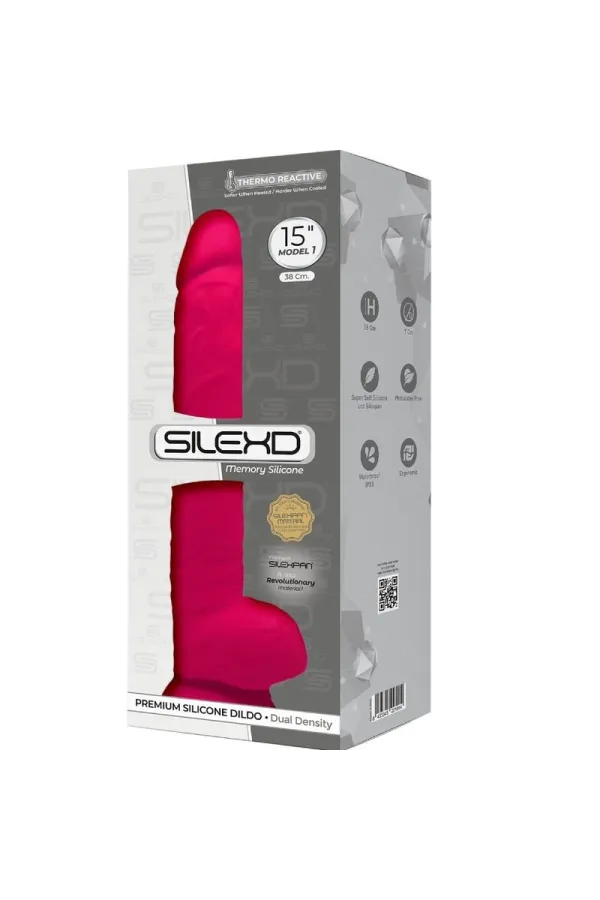 Modell 1 Realistischer Dildo Premium Silexpan Silikon Fuchsia 38 cm von Silexd kaufen - Fesselliebe