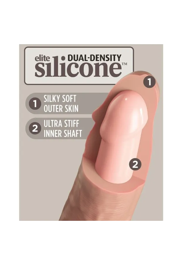 Realistischer Silikon Dildo mit Vibration Elite 17,8 cm hautfarben von King Cock kaufen - Fesselliebe