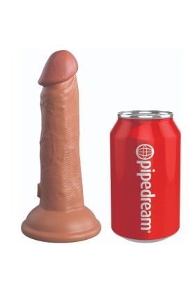 Elite realistischer Dildo mit Vibration und Silikon 15.2 cm Karamell von King Cock kaufen | Fesselliebe