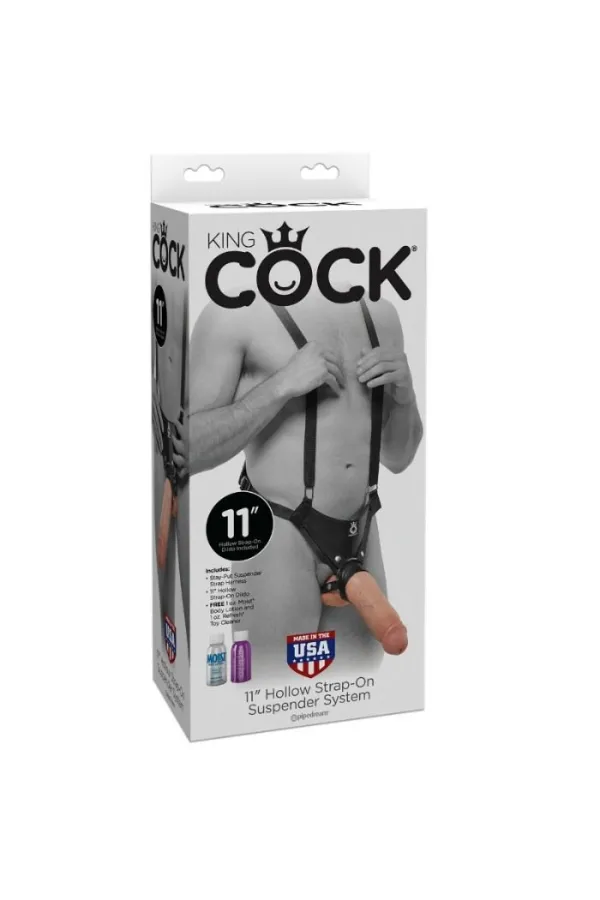 King Cock 28 Cm Hollow Strap-On Suspender System - Fleisch von King Cock kaufen - Fesselliebe