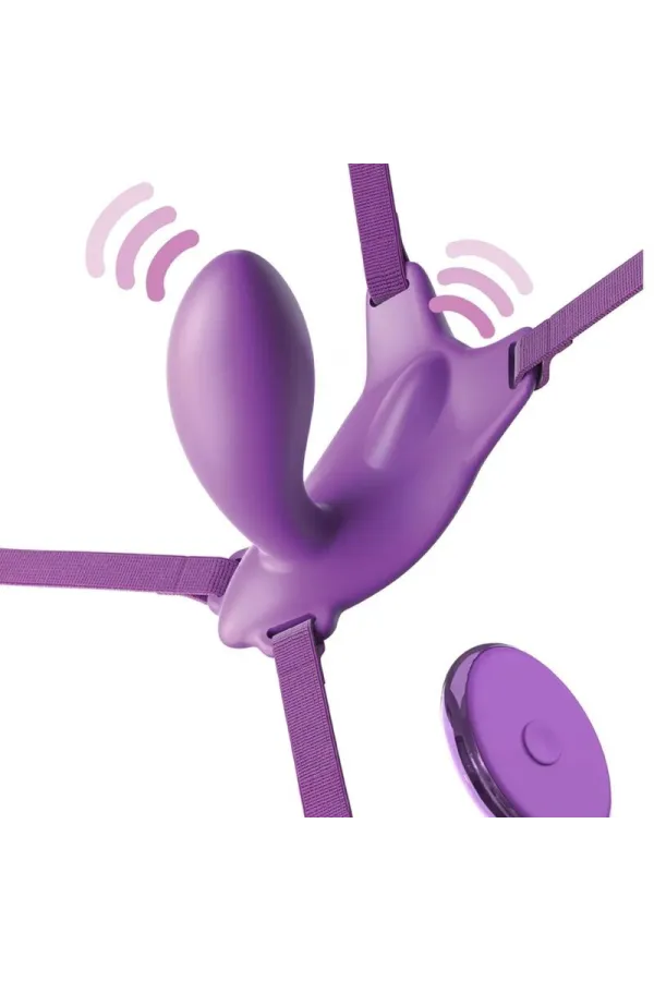 Fantasy For Her - Butterfly Harness G-Spot mit Vibrator, Wiederaufladbar und Fernbedienung Violett kaufen - Fesselliebe