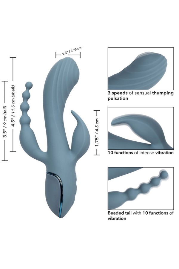 Vibrator Triple Ecstasy Grau von Calexotics kaufen | Fesselliebe