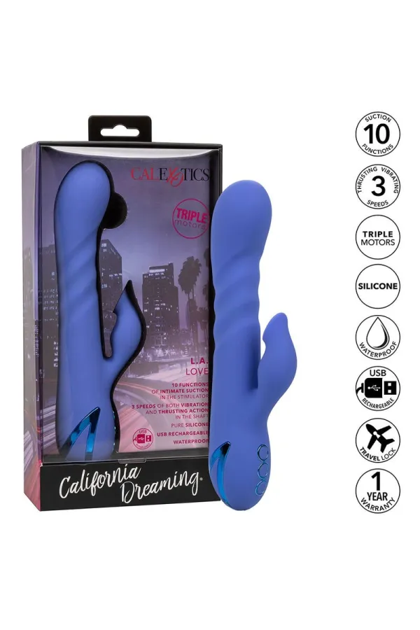 CALIFORNIA EXOTICS - LA LOVE VIBRATOR & SUCKER BLAU VON CALIFORNIA DREAMING kaufen - Fesselliebe