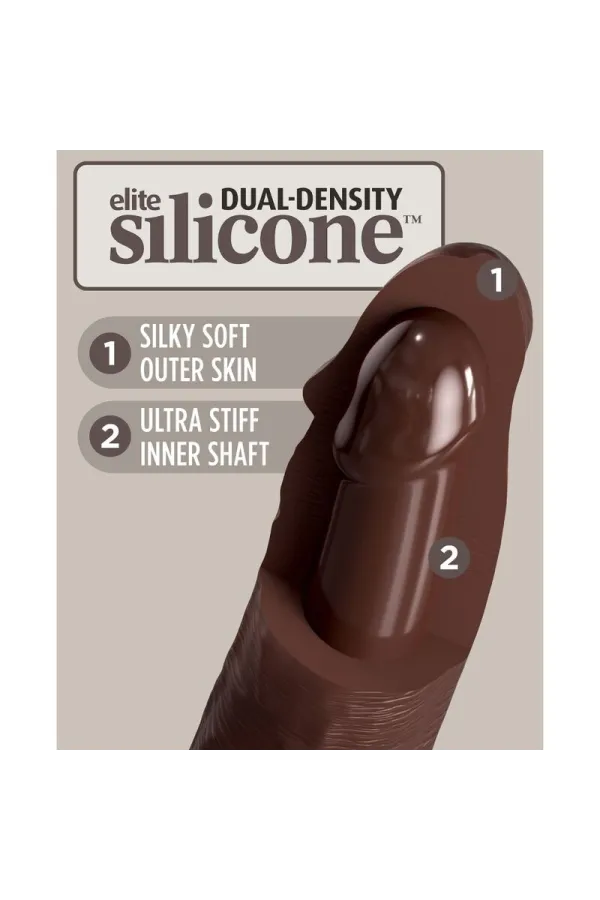 Realistischer Silikon Dildo Elite 29,5 cm braun von King Cock kaufen - Fesselliebe