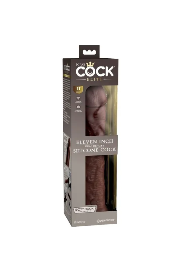 Realistischer Silikon Dildo Elite 29,5 cm braun von King Cock kaufen - Fesselliebe