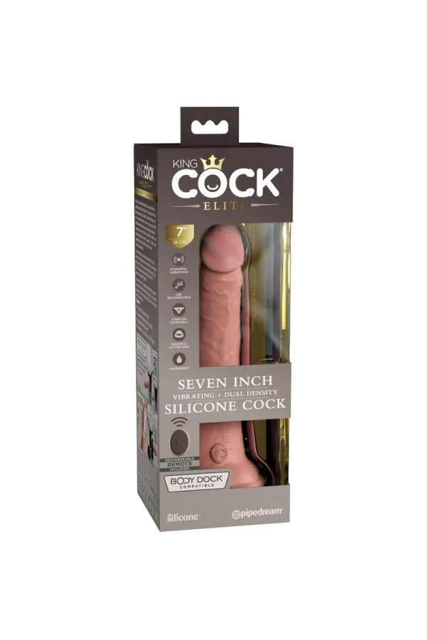 King Cock Elite - Realistischer Dildo-Vibrator & Silikon-Fernbedienung 17,8 Cm kaufen - Fesselliebe