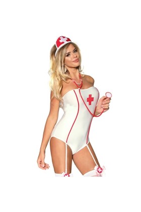 Sexy Krankenschwesterkostüm mit Teddy S/M von Subblime Costumes kaufen | Fesselliebe