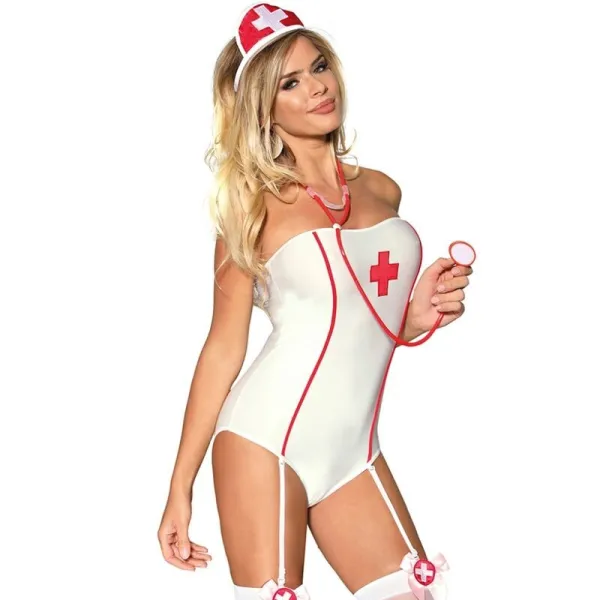 Sexy Krankenschwesterkostüm mit Teddy S/M von Subblime Costumes kaufen | Fesselliebe