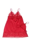 Satin-Babydoll mit Spitze Rot S/M von Subblime Babydolls