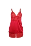 Satin-Babydoll mit Spitze Rot S/M von Subblime Babydolls