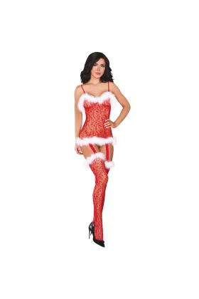 Catriona Bodystocking Christmas rot von LivCo Corsetti Fashion