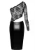 F339 Halblanges Wetlook Kleid mit Spitze von Noir Handmade