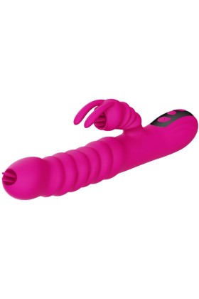 Rabbit Doppelzunge Multifunktionsvibrator Fuchsia Wärmeeffekt von Armony Vibrators kaufen | Fesselliebe