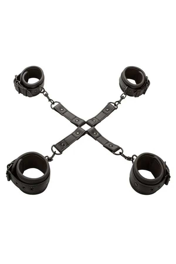 CALEXOTICS - NOCTURNAL HOG TIE CONNECTOR CUERO EINSTELLBAR SCHWARZ