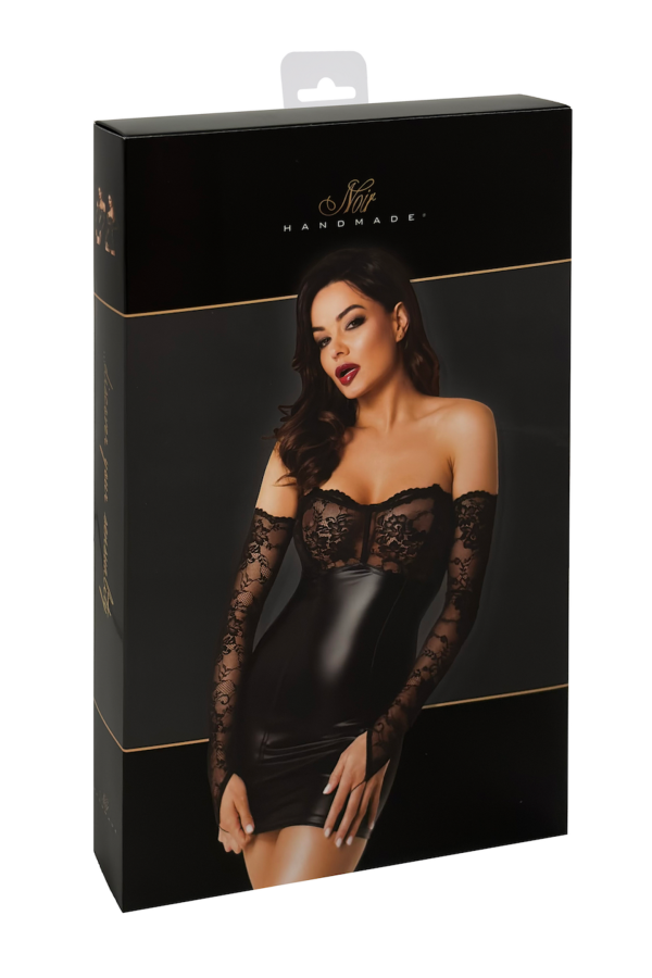 Wetlook Minikleid mit Spitze F340 von Noir Handmade kaufen | Fesselliebe