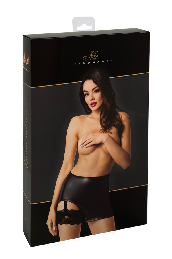 Wetlook Minirock mit Strumpfband F345 von Noir Handmade kaufen | Fesselliebe