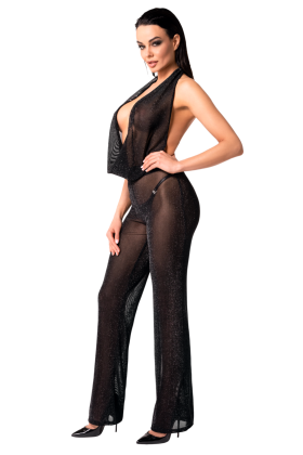 Bodystocking mit Wasserfallausschnitt F350 von Noir Handmade kaufen | Fesselliebe