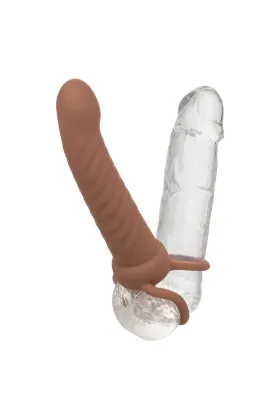 CALEXOTICS - MAXX RIBBED DUAL PENETRATOR 10 VIBRATIONEN BRAUN