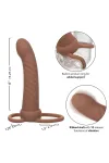 CALEXOTICS - MAXX RIBBED DUAL PENETRATOR 10 VIBRATIONEN BRAUN