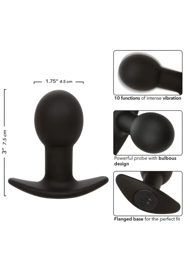 CALEXOTICS - ROCK BOTTOM ANAL PLUG 10 VIBRATIONEN SILIKON SCHWARZ