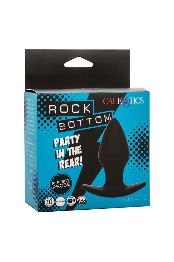 CALEXOTICS - ROCK BOTTOM PERFECT ANAL PLUG 10 VIBRATIONEN SILIKON SCHWARZ