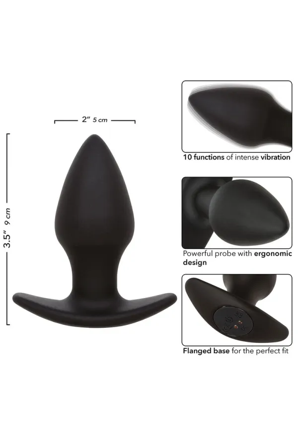 CALEXOTICS - ROCK BOTTOM PERFECT ANAL PLUG 10 VIBRATIONEN SILIKON SCHWARZ